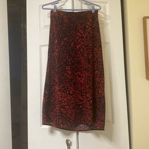 Red Printed Skirt (Rachel Zoe)
